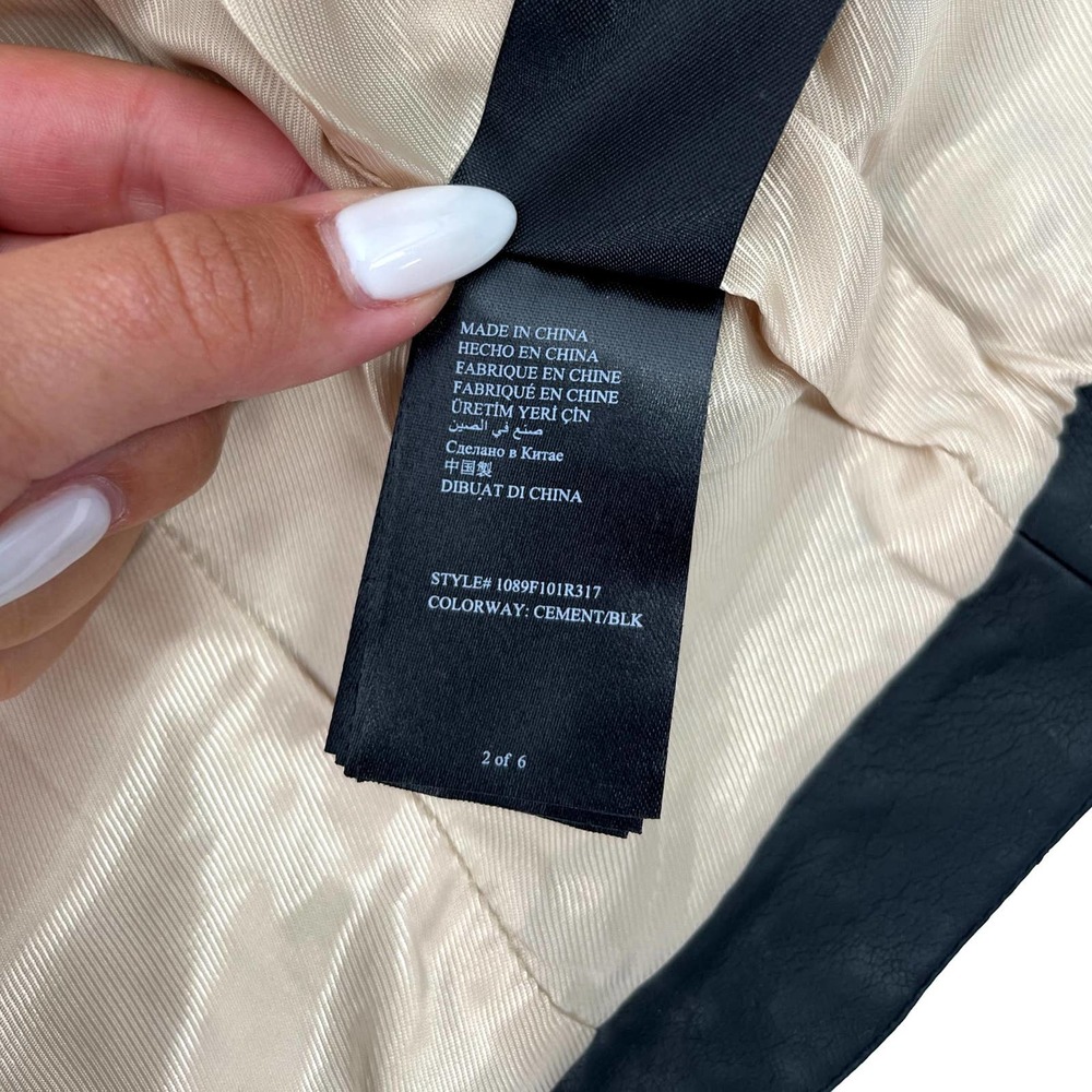 Bebe Cropped DB Contrast Twill & Vegan Leather Jacket Size Extra Small NWT - Picture 3 of 8